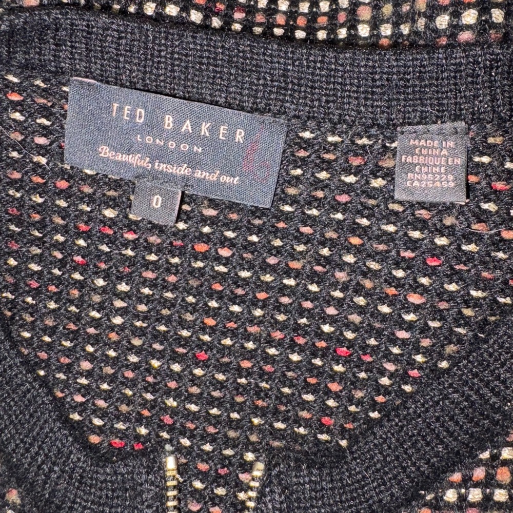 Ted Baker London Metallic Cardigan Zip Up Sweater New Size 0 - Picture 6 of 6